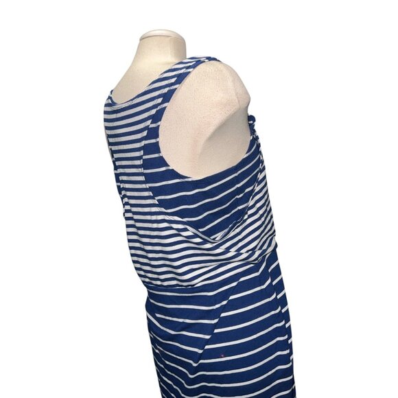 Jessica Simpson Blue & White Striped Sleeveless Tank Dress Large Racerback Casua - Picture 12 of 13